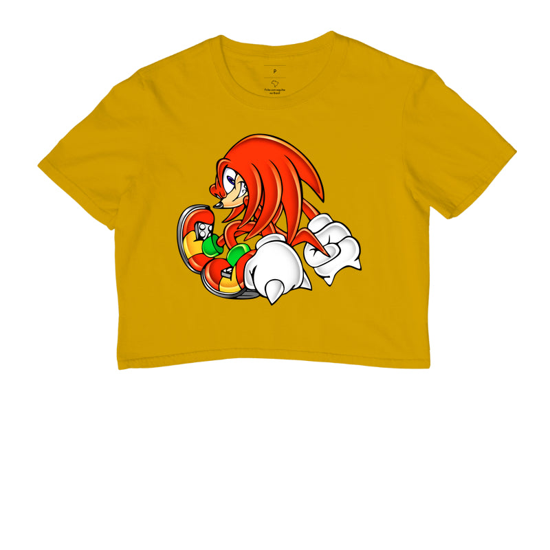 Camiseta Knuckles Retro – Estampa Clássica do Equidna Vermelho