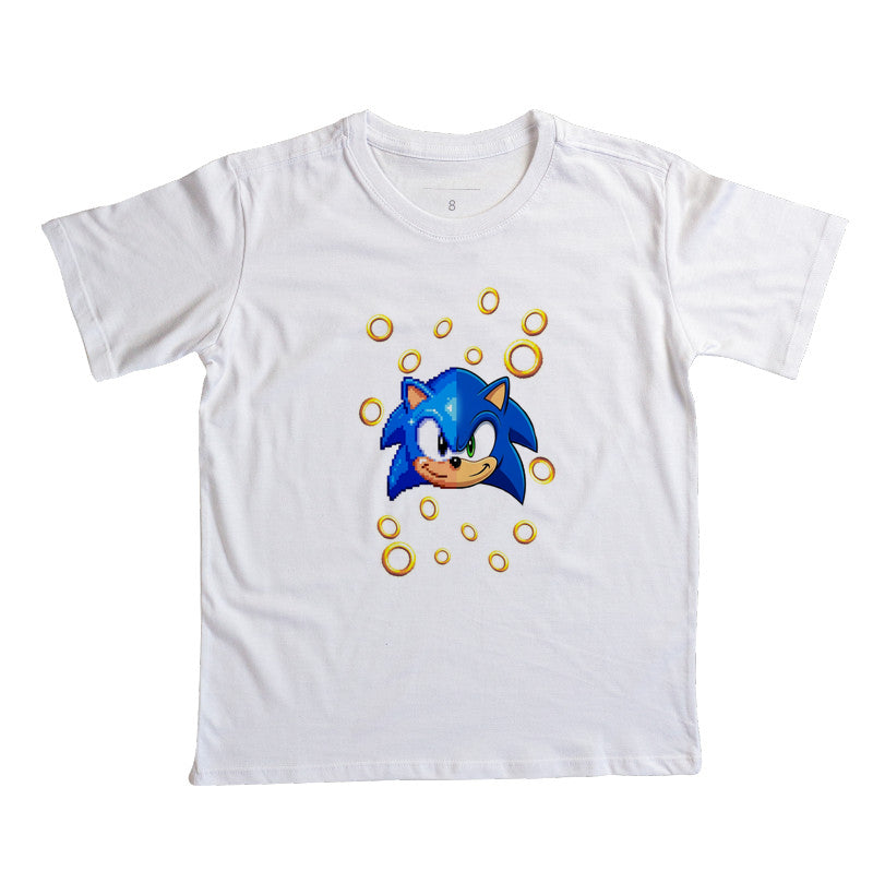 “Camiseta Sonic Gerações – Estampa Clássica e Moderna Gamer e Pixel Art”