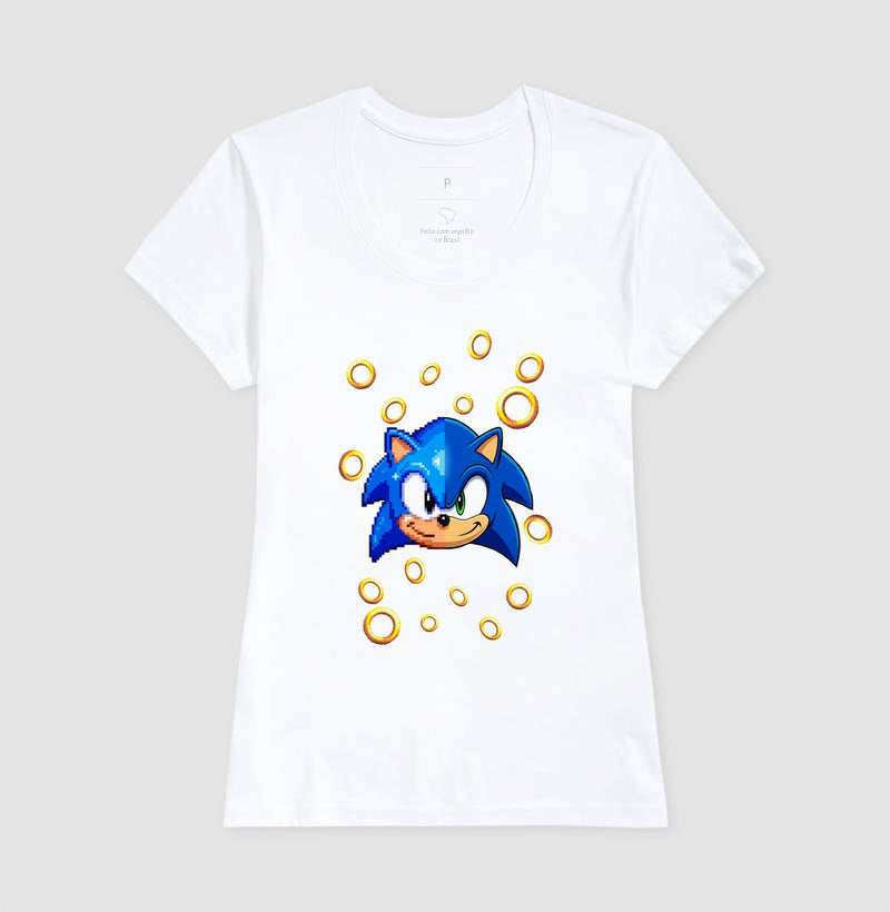 “Camiseta Sonic Gerações – Estampa Clássica e Moderna Gamer e Pixel Art”