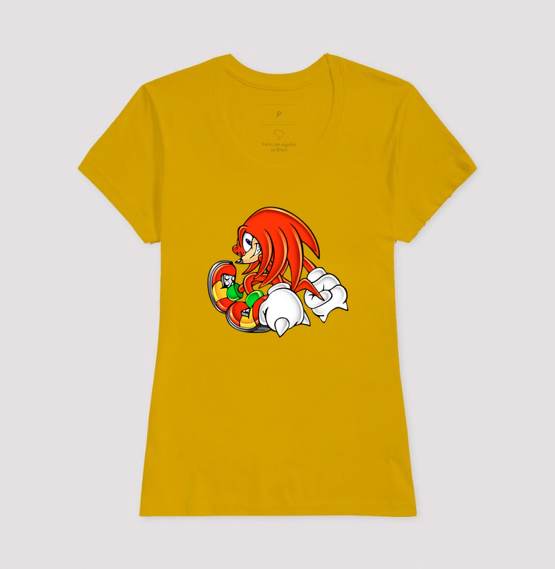 Camiseta Knuckles Retro – Estampa Clássica do Equidna Vermelho