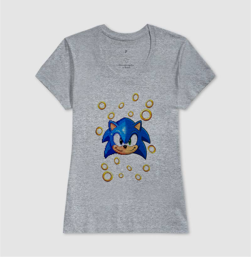 “Camiseta Sonic Gerações – Estampa Clássica e Moderna Gamer e Pixel Art”