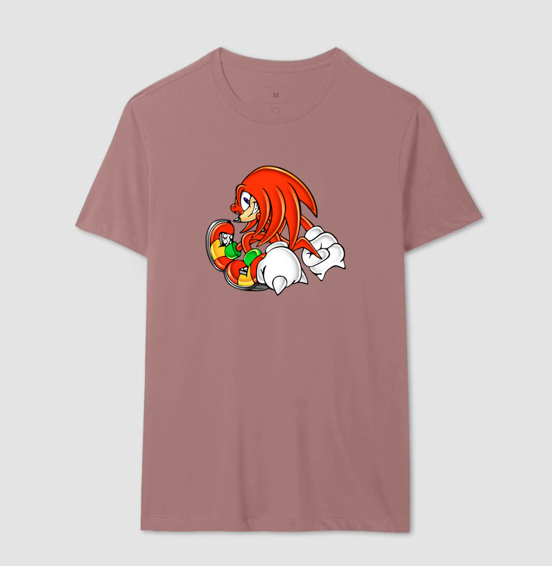 Camiseta Knuckles Retro – Estampa Clássica do Equidna Vermelho