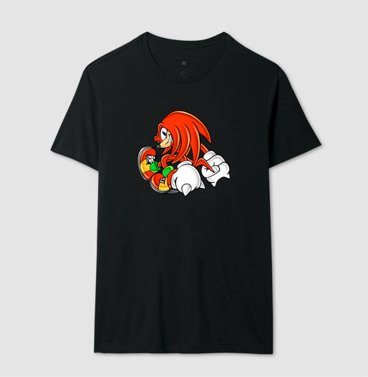 Camiseta Knuckles Retro – Estampa Clássica do Equidna Vermelho
