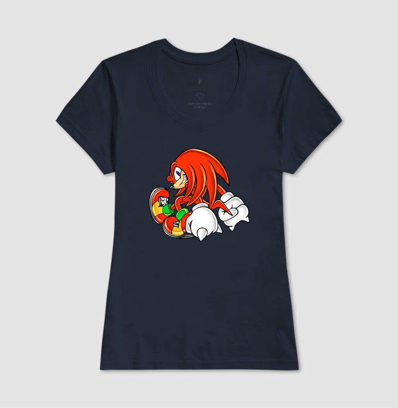 Camiseta Knuckles Retro – Estampa Clássica do Equidna Vermelho