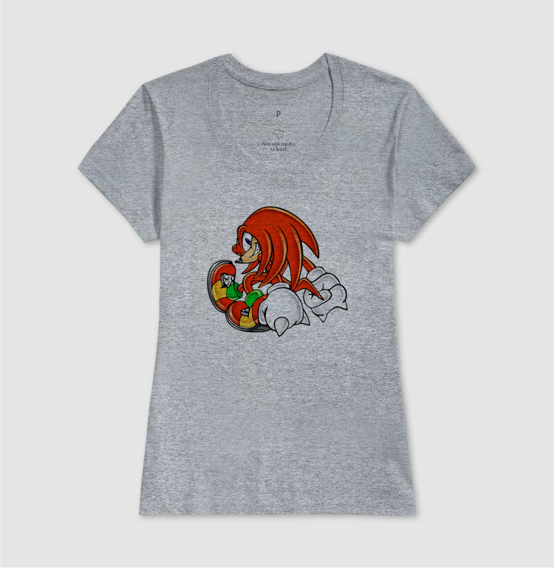 Camiseta Knuckles Retro – Estampa Clássica do Equidna Vermelho