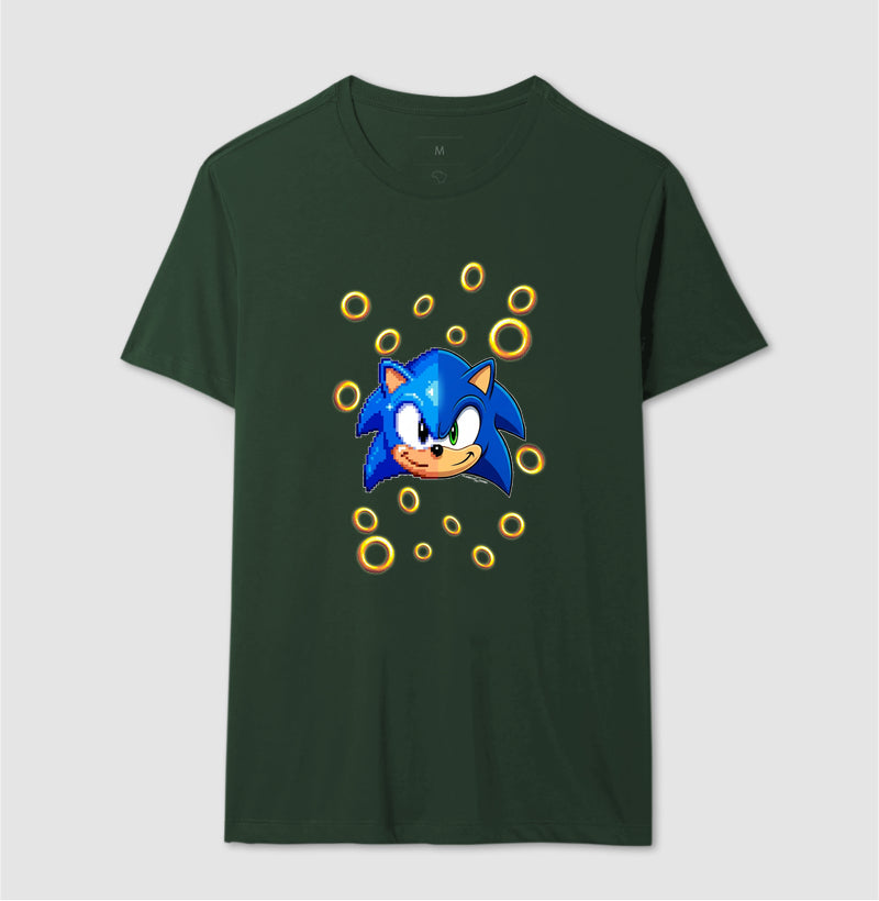 “Camiseta Sonic Gerações – Estampa Clássica e Moderna Gamer e Pixel Art”