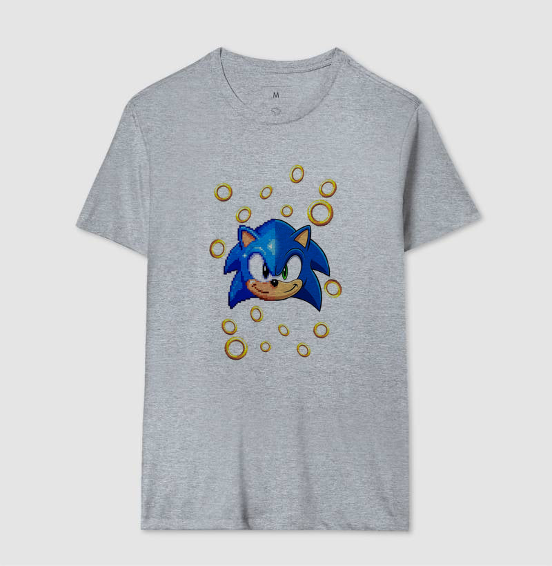 “Camiseta Sonic Gerações – Estampa Clássica e Moderna Gamer e Pixel Art”