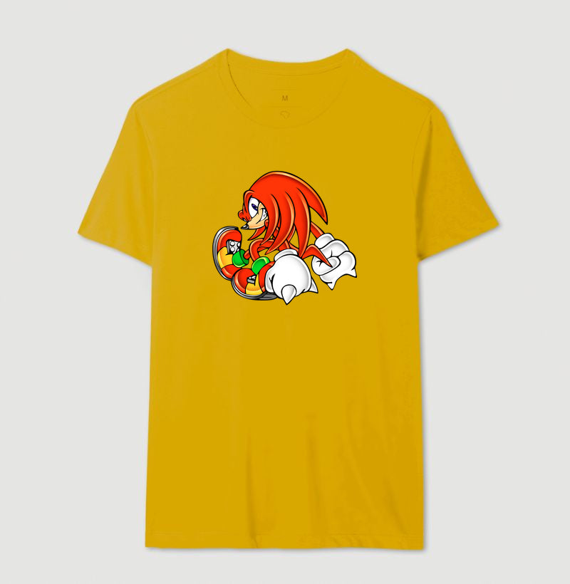 Camiseta Knuckles Retro – Estampa Clássica do Equidna Vermelho