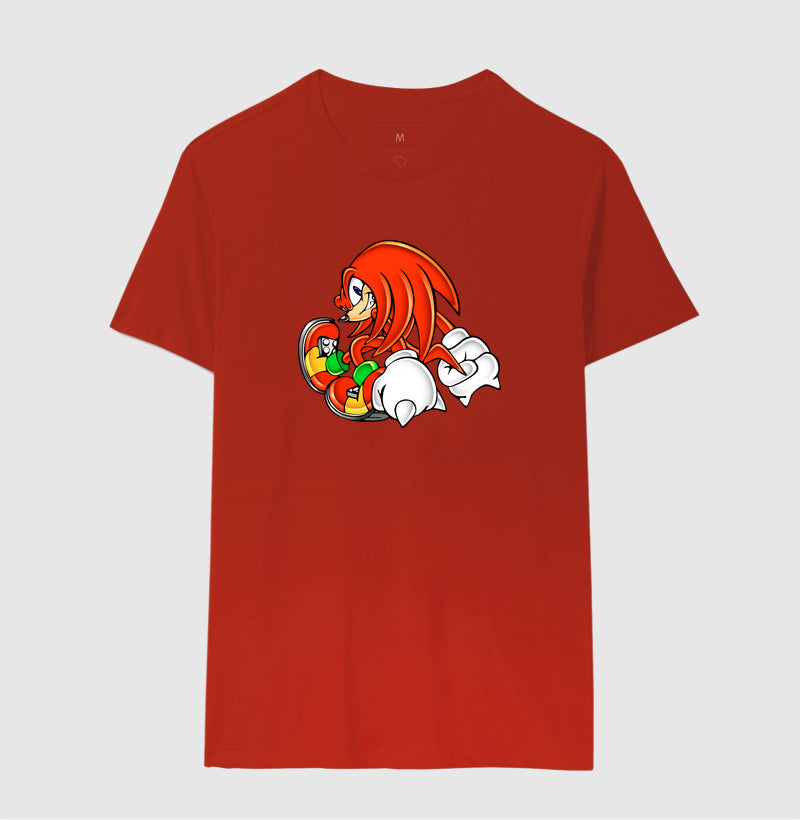 Camiseta Knuckles Retro – Estampa Clássica do Equidna Vermelho