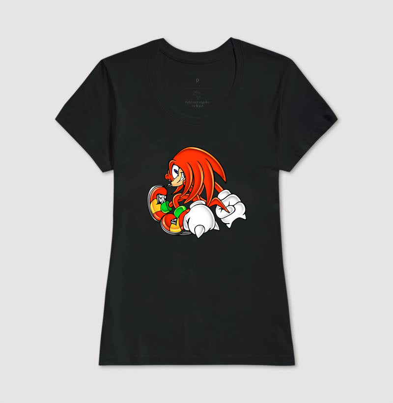 Camiseta Knuckles Retro – Estampa Clássica do Equidna Vermelho