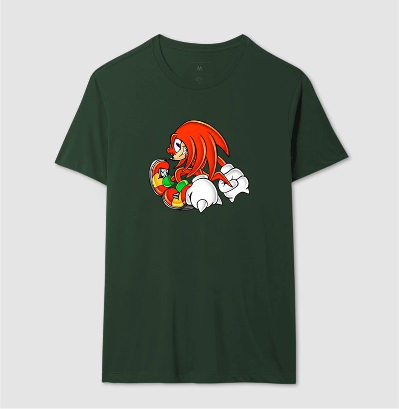 Camiseta Knuckles Retro – Estampa Clássica do Equidna Vermelho