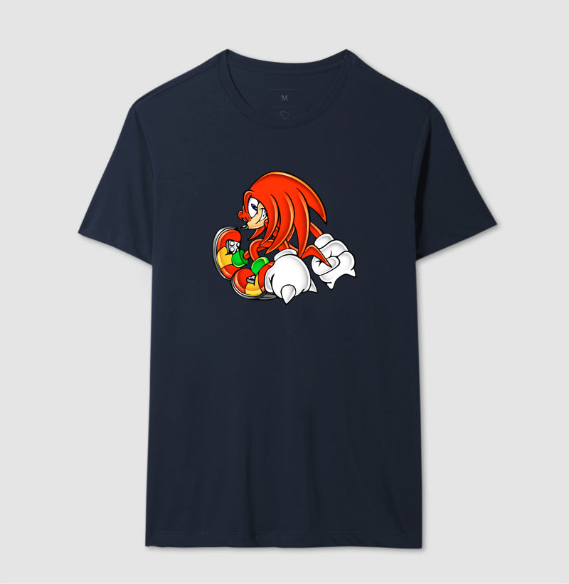 Camiseta Knuckles Retro – Estampa Clássica do Equidna Vermelho