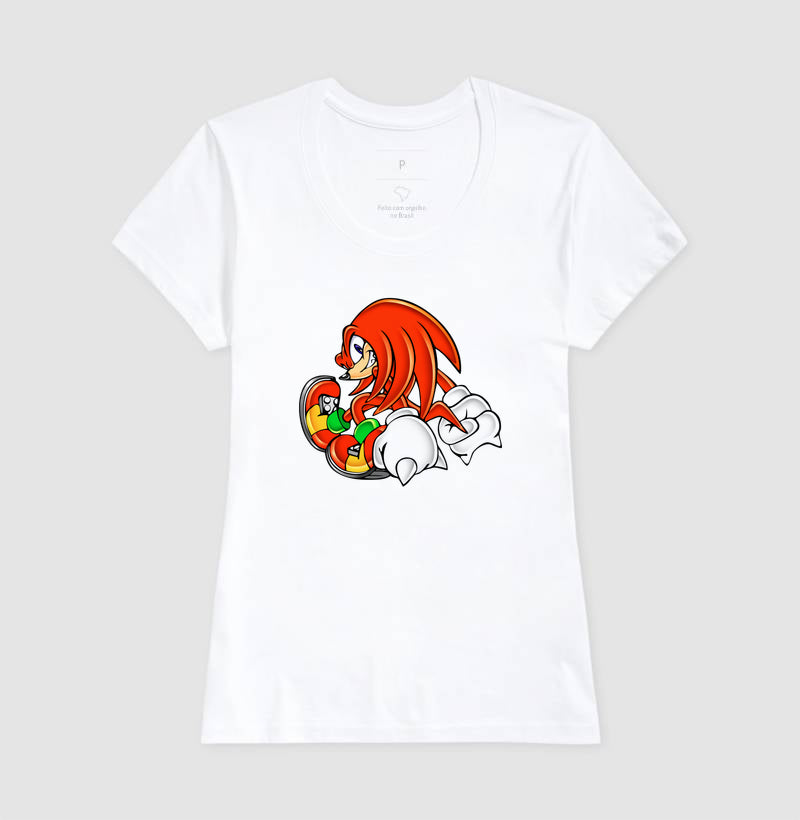 Camiseta Knuckles Retro – Estampa Clássica do Equidna Vermelho