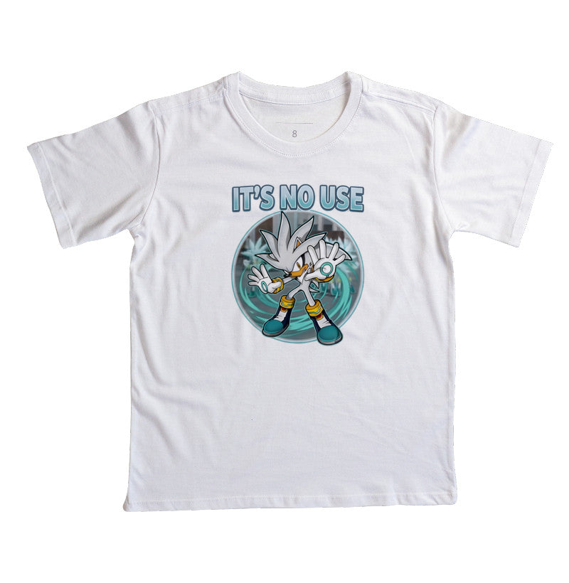 Camiseta Silver the Hedgehog - "It's No Use!" (Classic Meme Edition)