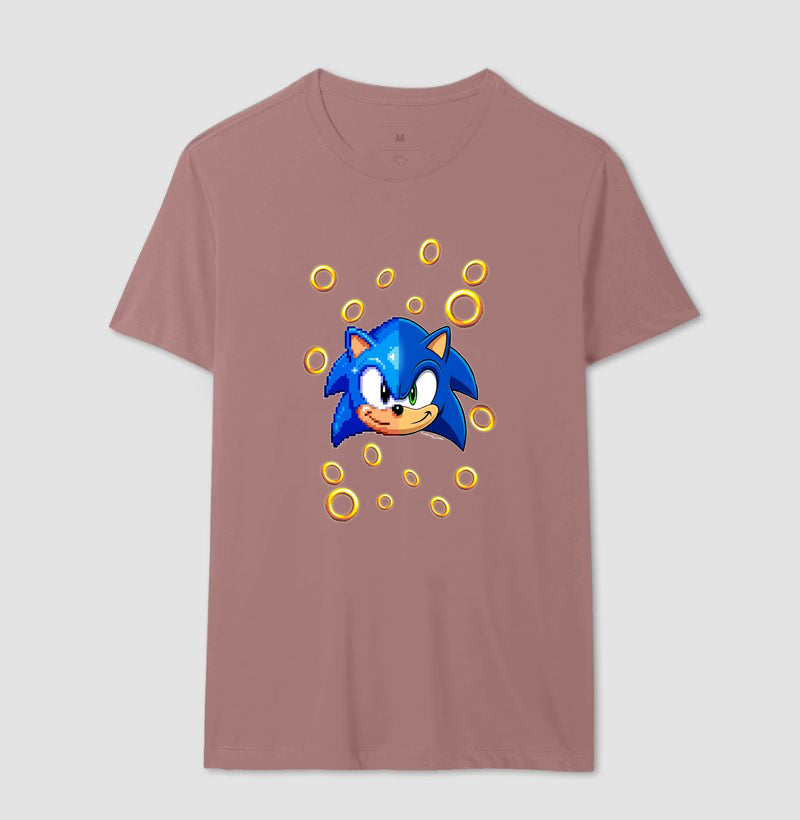 “Camiseta Sonic Gerações – Estampa Clássica e Moderna Gamer e Pixel Art”