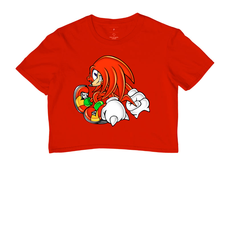 Camiseta Knuckles Retro – Estampa Clássica do Equidna Vermelho