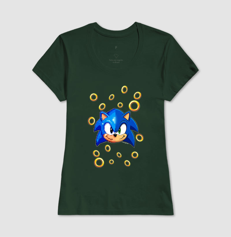 “Camiseta Sonic Gerações – Estampa Clássica e Moderna Gamer e Pixel Art”