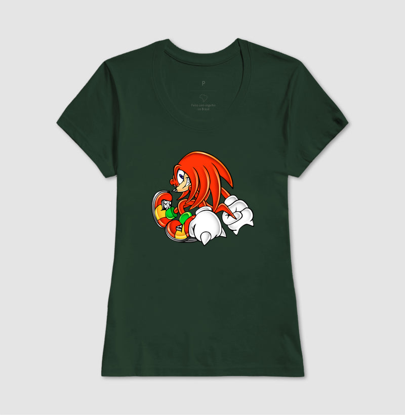 Camiseta Knuckles Retro – Estampa Clássica do Equidna Vermelho